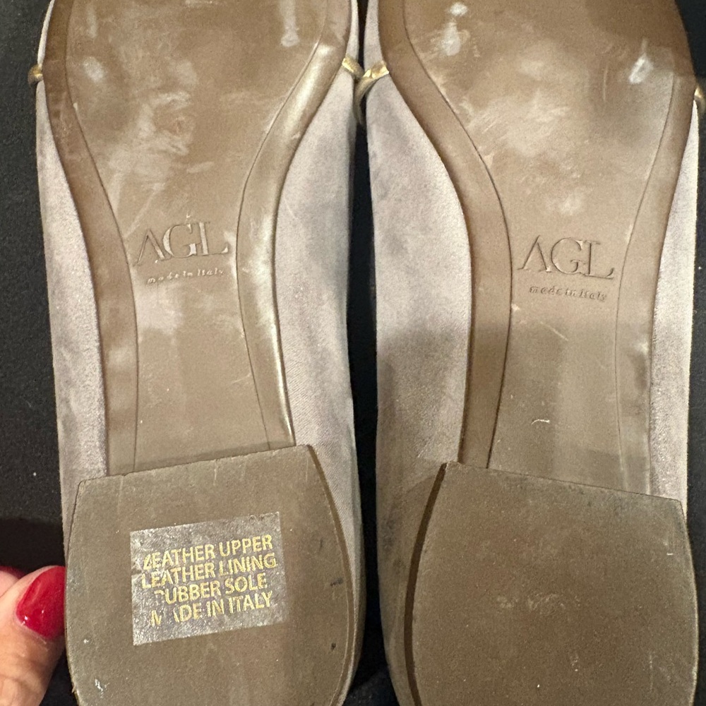 AGL (Attilio Giusti Leombruni) Metallic Gray Suede Smoking Slippers - Picture 7 of 9